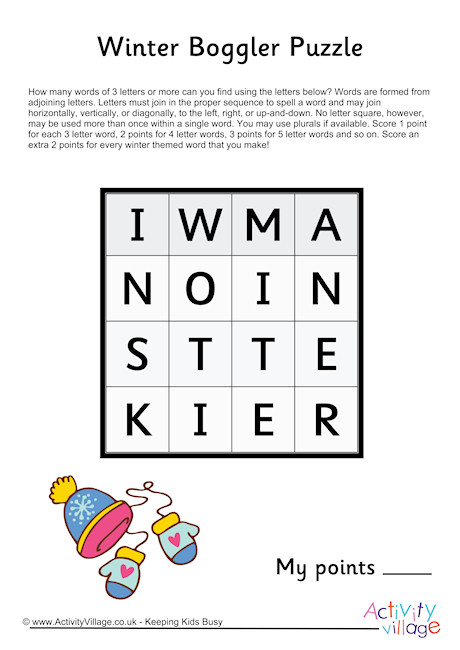 Winter Boggler Puzzle