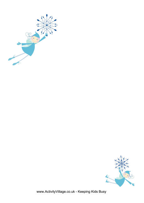 Winter fairy writing paper 