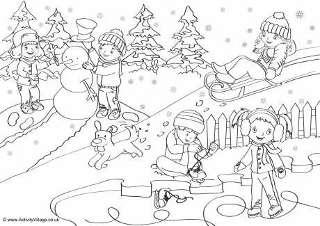 Coloring Sheets Winter Scenes 1