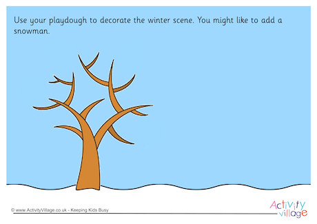 Winter Scene Playdough Mat