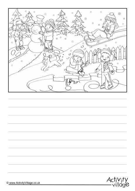 Winter Scene Story Paper