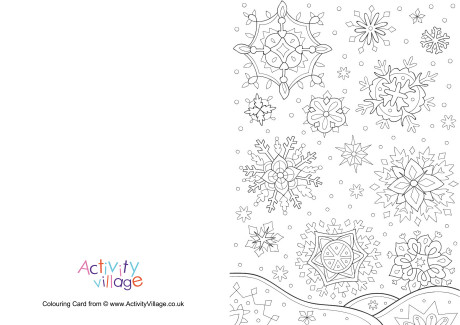 Winter snowflakes colouring card Winter snowflakes colouring card