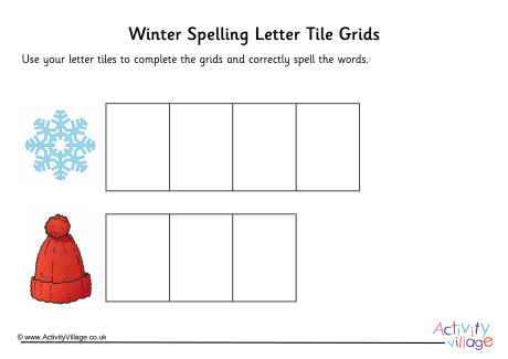 Winter Spelling Grids Winter Spelling Grids