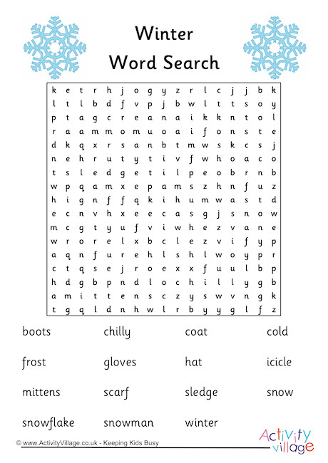 Winter Word Search