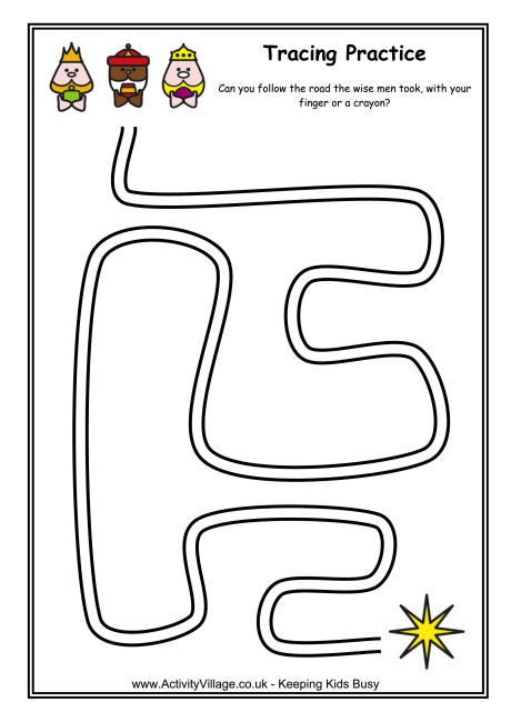 Wise men - Tracing practice Wise men - Tracing practice