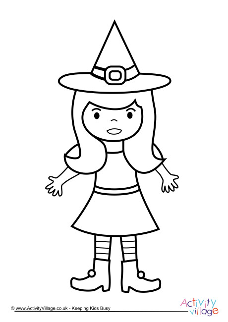 Witch colouring page 3