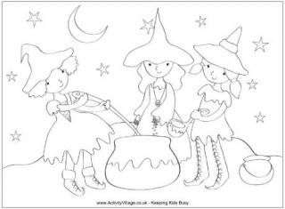 Witch Colouring Pages