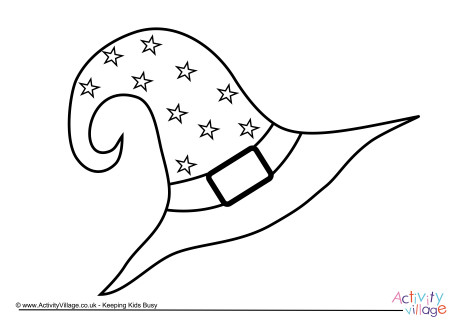Witch's hat colouring page