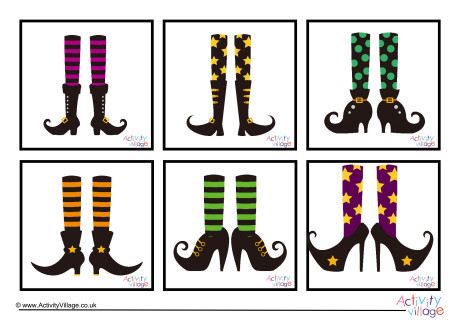 Witch's legs game cards