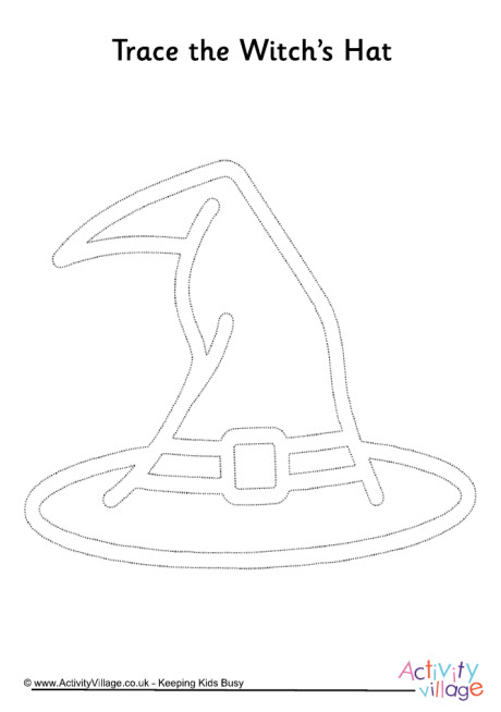 Witch's hat tracing page Witch's hat tracing page