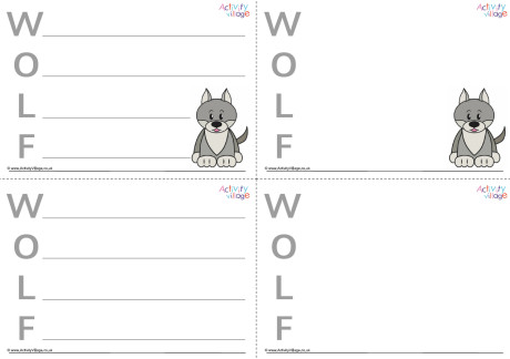 Wolf Acrostic Poem Printable