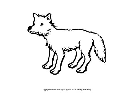 Wolf cub colouring page