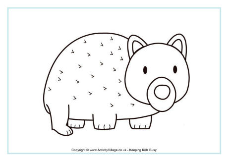 Wombat colouring page 2