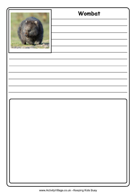 Wombat notebooking page