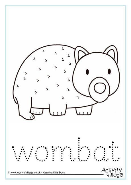 Wombat word tracing