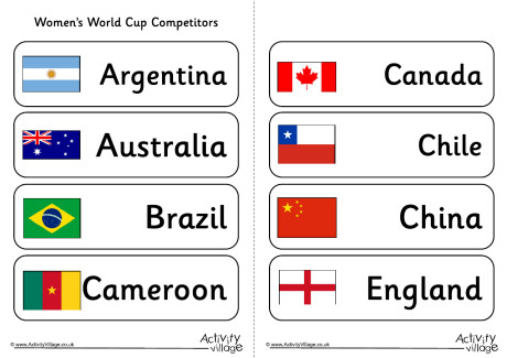 Womens World Cup 2019 Competitor Cards Womens World Cup 2019 Competitor Cards