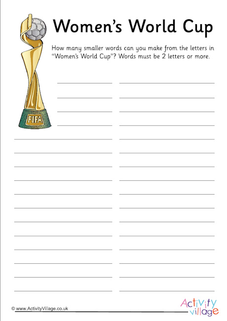 Women's World Cup how many words