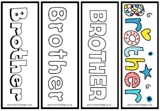Word Colouring Bookmarks