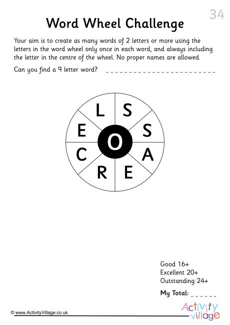 Word Wheel Challenge 34