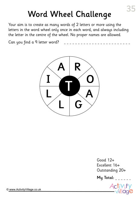 Word Wheel Challenge 35