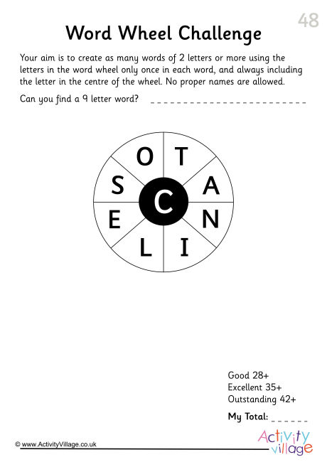 Word Wheel Challenge 48 
