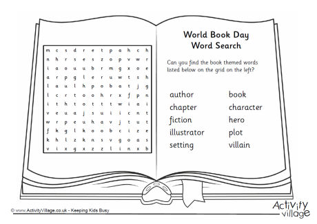 World Book Day word search