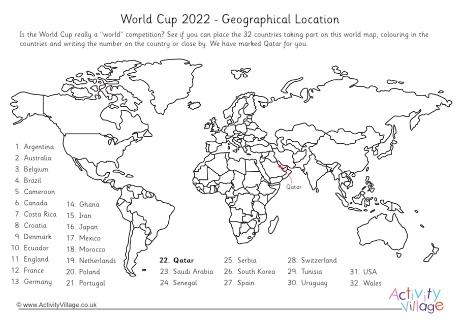 World Cup 2022 Geographical Location