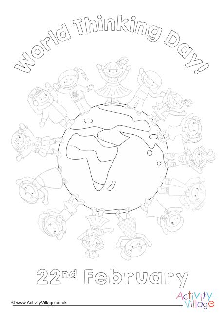 World Thinking Day colouring page