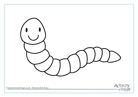 Download Worm Colouring Page