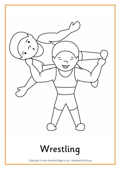 Wrestling colouring page