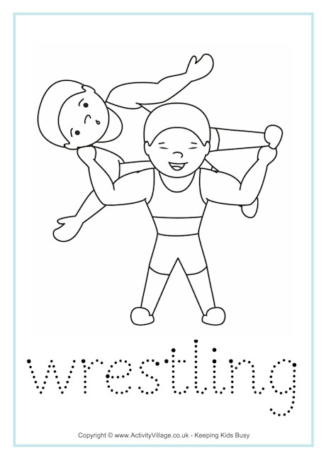 Wrestling tracing worksheet