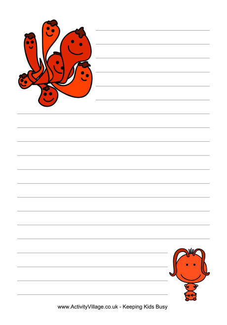 Monster writing paper orange