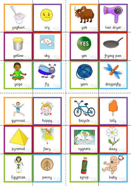 Y Alternative Pronunciation Sorting Game