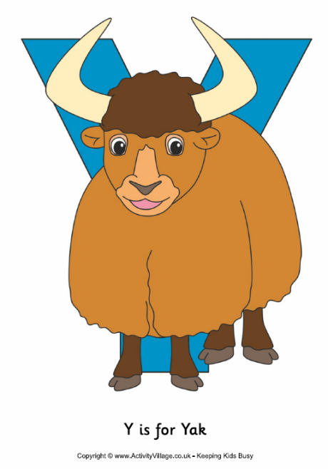 Y is for yak poster