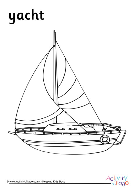 yacht coloring page printable