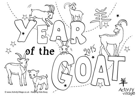 Year of the Goat colouring page