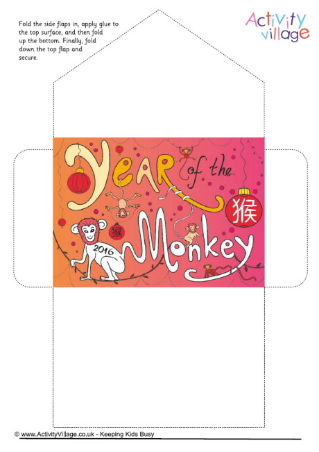 Year of the Monkey lucky money envelope