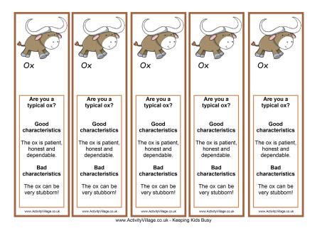Year of the ox bookmark