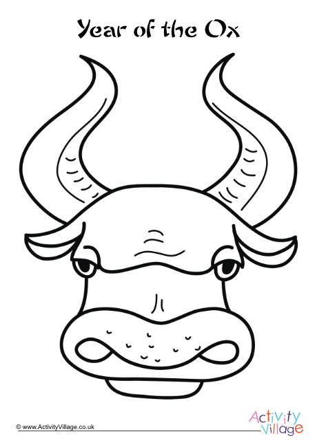 Year Of The Ox Colouring Page 3