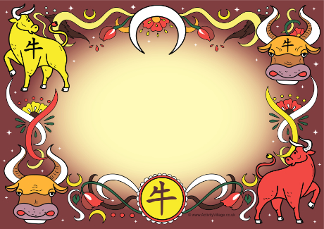 Year Of The Ox Frame Colour Year Of The Ox Frame Colour
