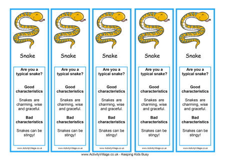 Year of the snake bookmark