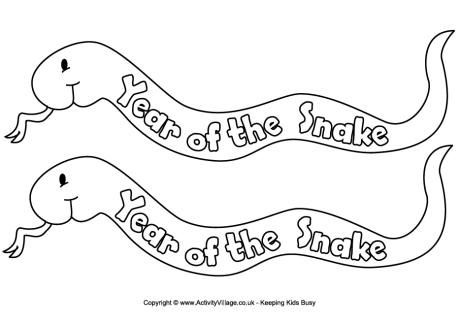 Year of the Snake colouring bookmarks