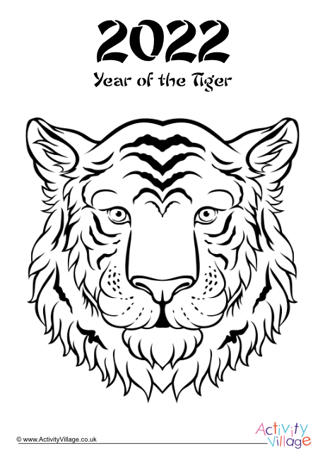 Year of the Tiger colouring page 2 Year of the Tiger colouring page 2