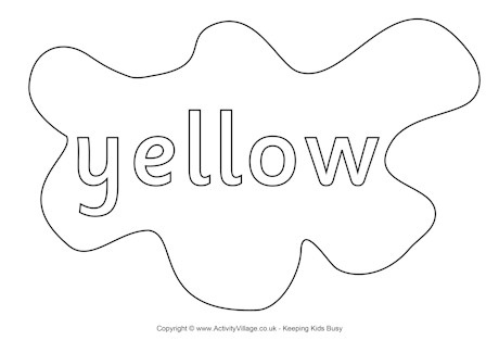 Yellow Colouring Page - Splats