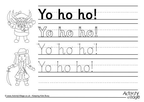 Yo Ho Ho Word Tracing