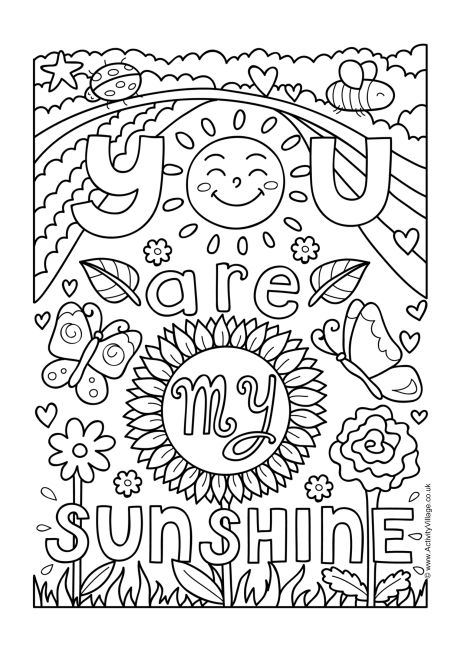 you are my sunshine coloring pages - photo #12