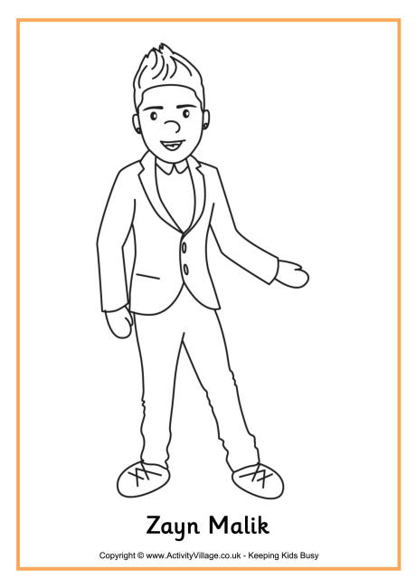Zayn Malik colouring page