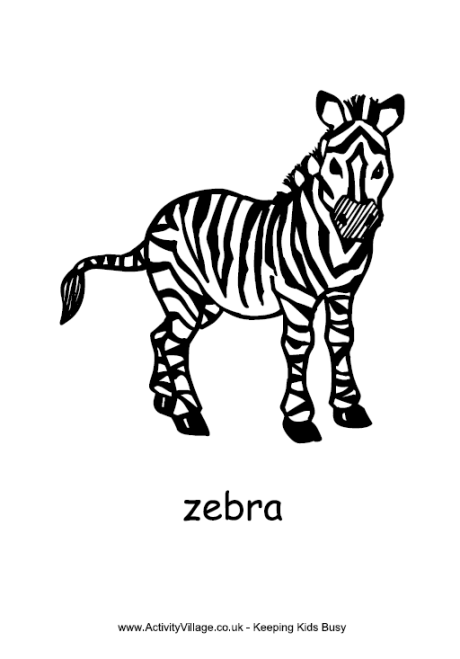 Zebra colouring page 2