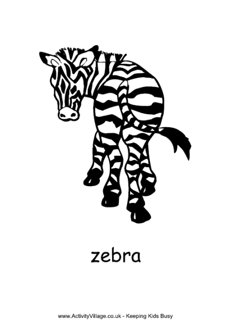 Zebra colouring page