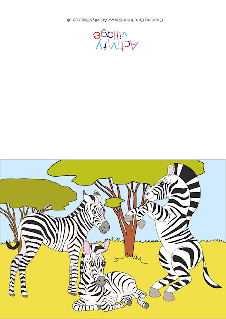 Zebras Scene Card
